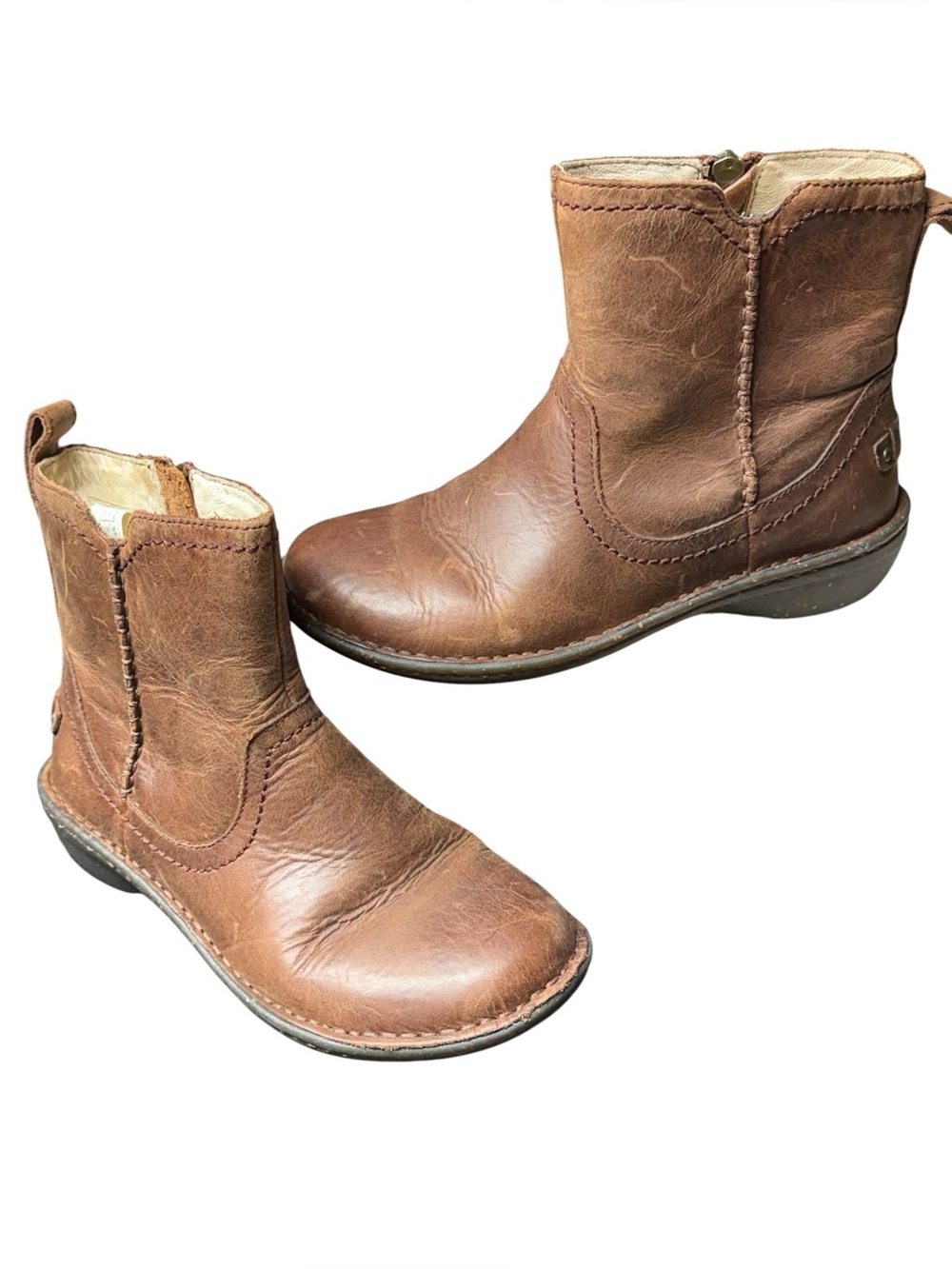 Ugg, Leather Boots Rubber Soles Lambs wool inside